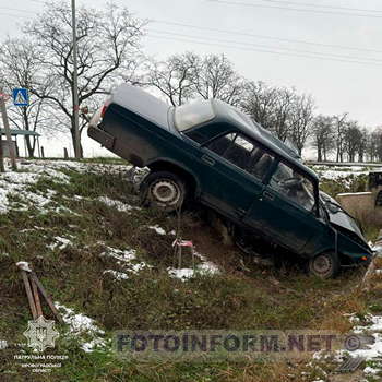 На Кіровоградщині автівка в'їхала в стовп (ФОТО)